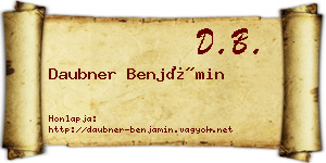 Daubner Benjámin névjegykártya